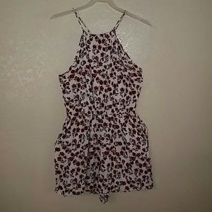 H&M Floral Halter Romper with Pockets
